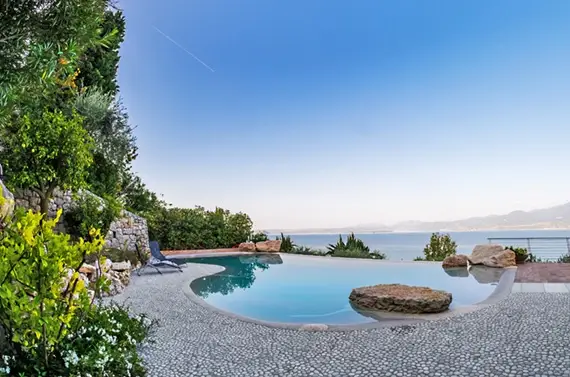 Naturi pool with stone deck