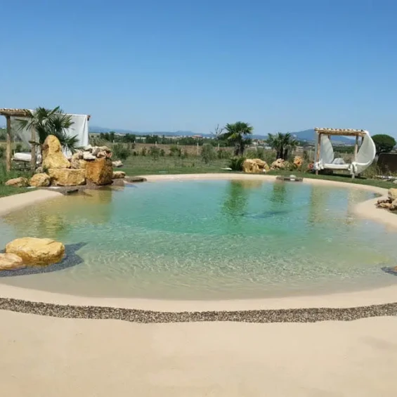 beach entry with stones