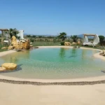 beach entry with stones