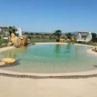 beach entry with stones