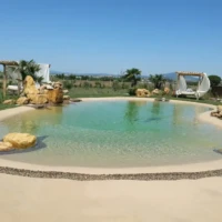 beach entry with stones